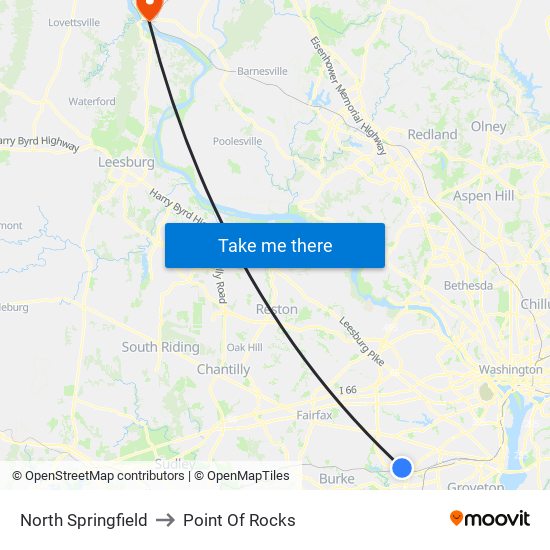 North Springfield to Point Of Rocks map