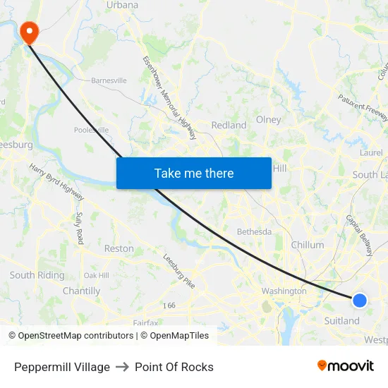 Peppermill Village to Point Of Rocks map