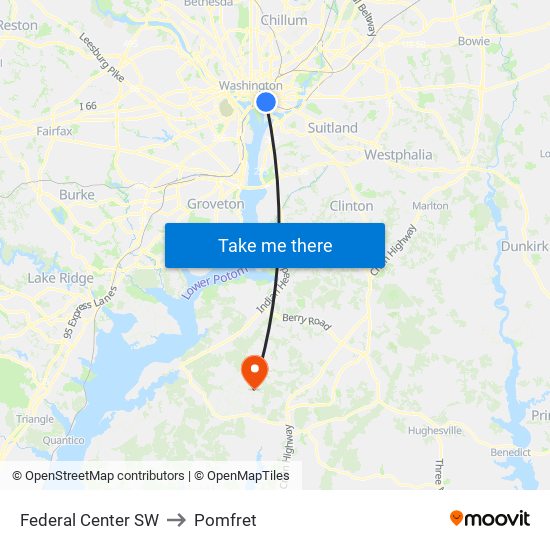 Federal Center SW to Pomfret map