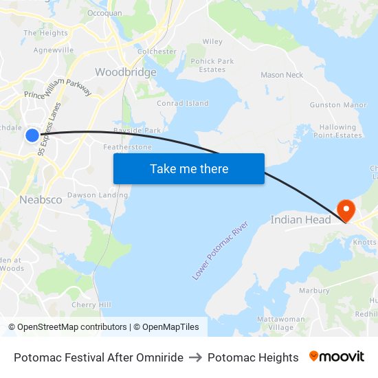 Potomac Festival After Omniride to Potomac Heights map
