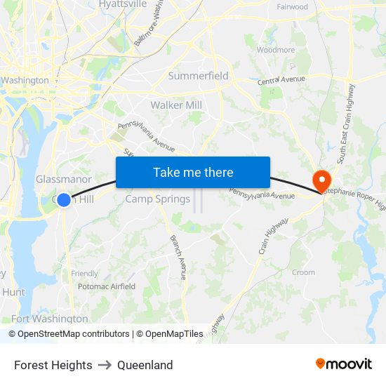 Forest Heights to Queenland map