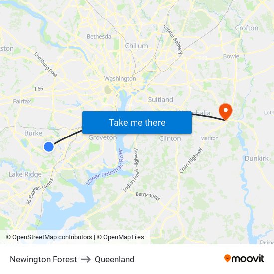 Newington Forest to Queenland map