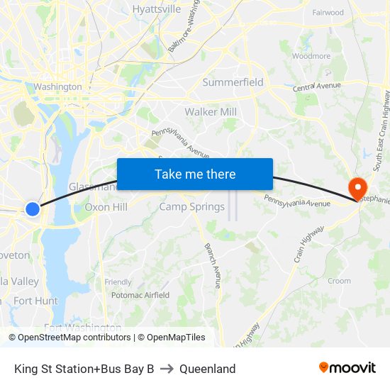 King Street-Old Town+Bay B to Queenland map