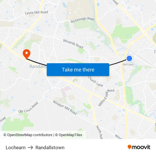 Lochearn to Randallstown map