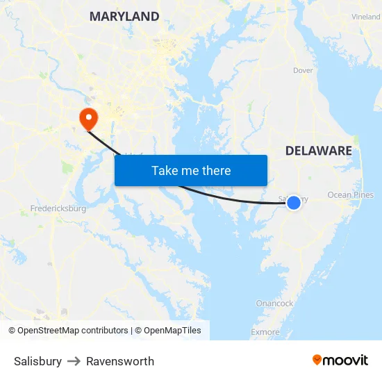 Salisbury to Ravensworth map