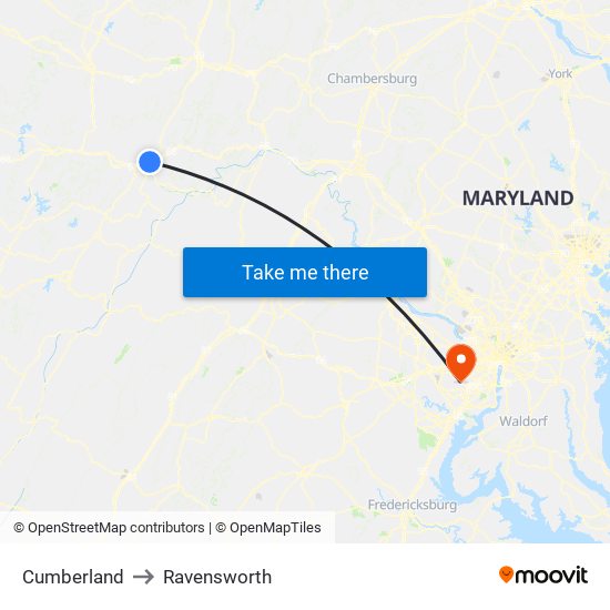 Cumberland to Ravensworth map