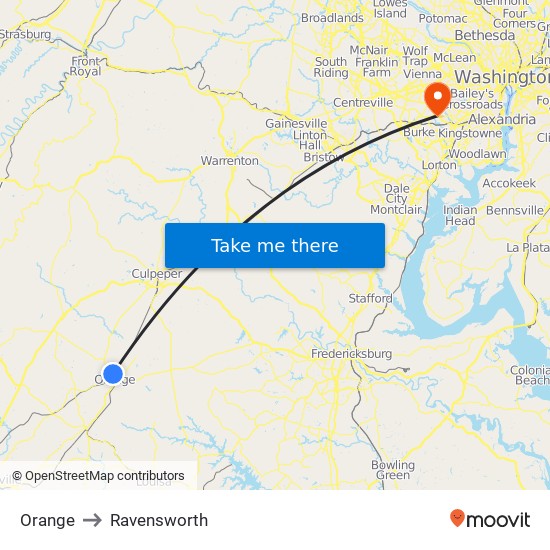 Orange to Ravensworth map