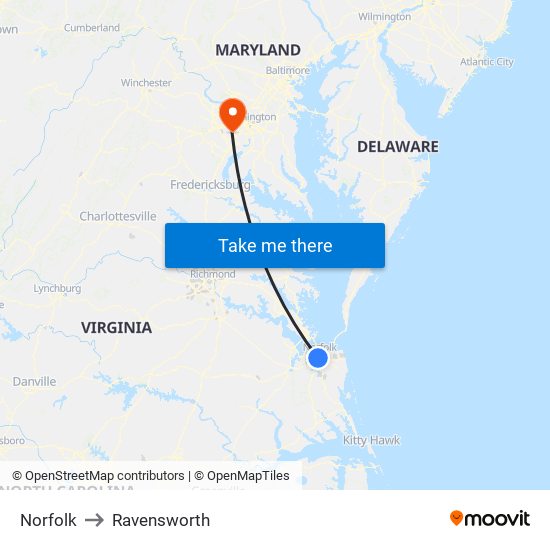 Norfolk to Ravensworth map