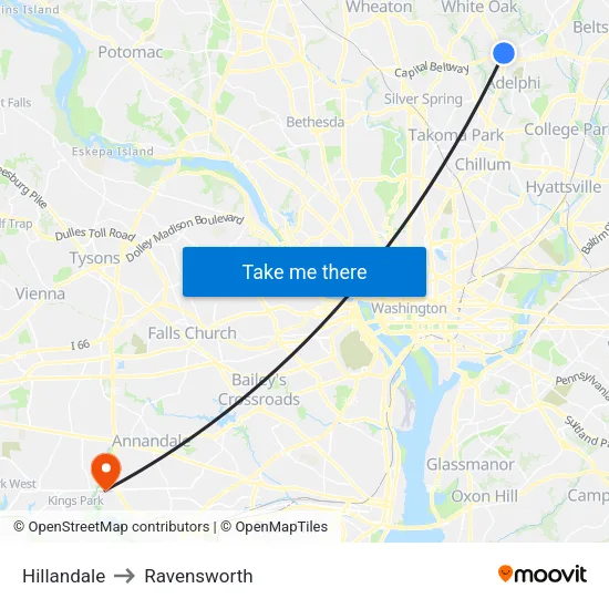 Hillandale to Ravensworth map