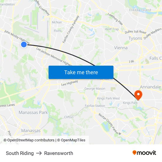 South Riding to Ravensworth map