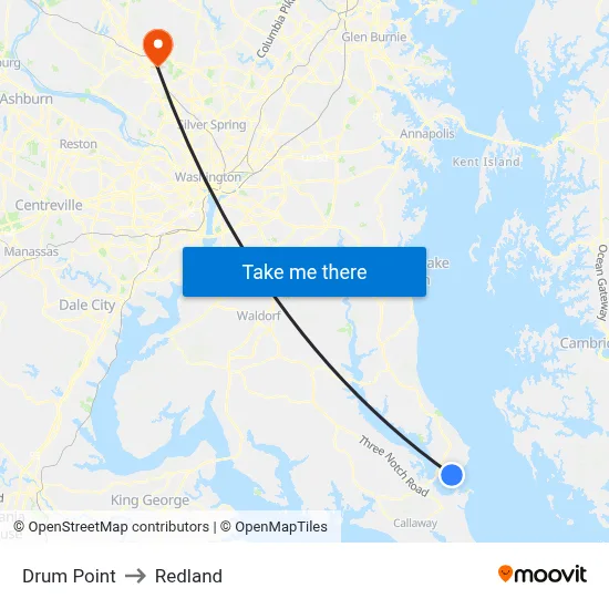 Drum Point to Redland map
