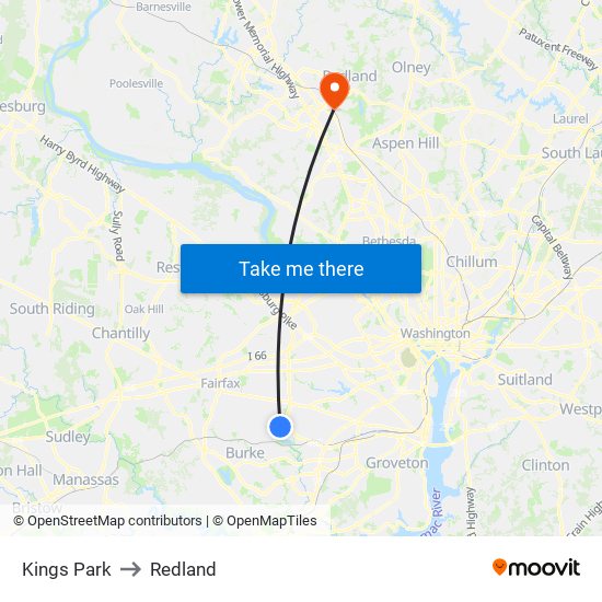 Kings Park to Redland map