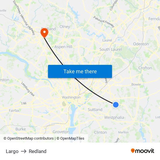 Largo to Redland map