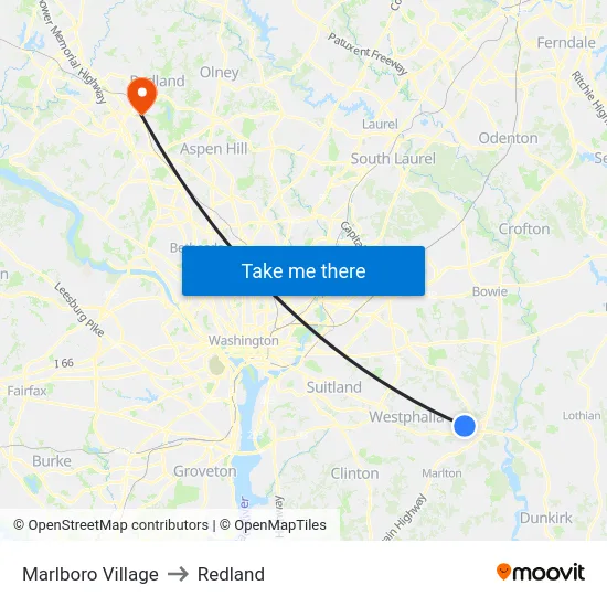 Marlboro Village to Redland map