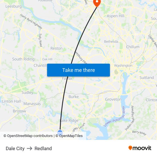 Dale City to Redland map