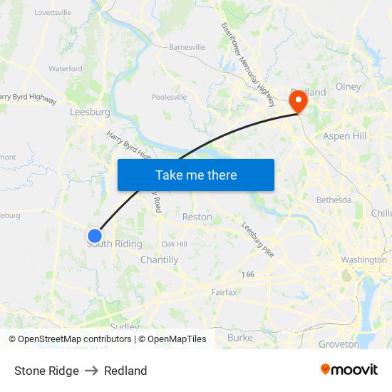 Stone Ridge to Redland map