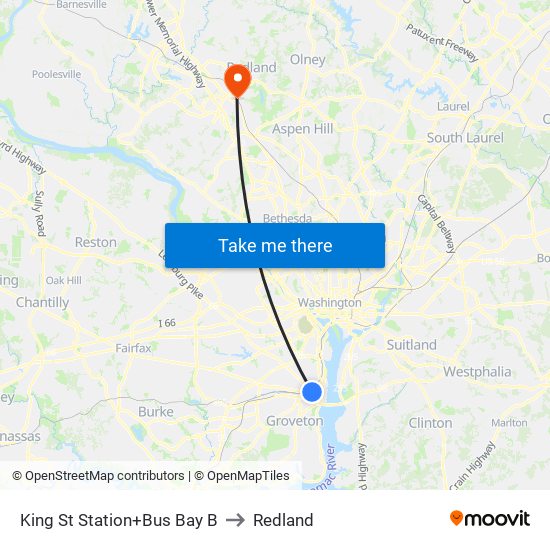 King Street-Old Town+Bay B to Redland map