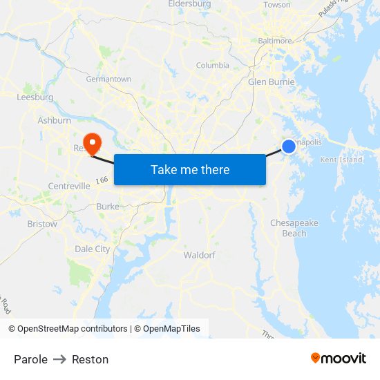 Parole to Reston map