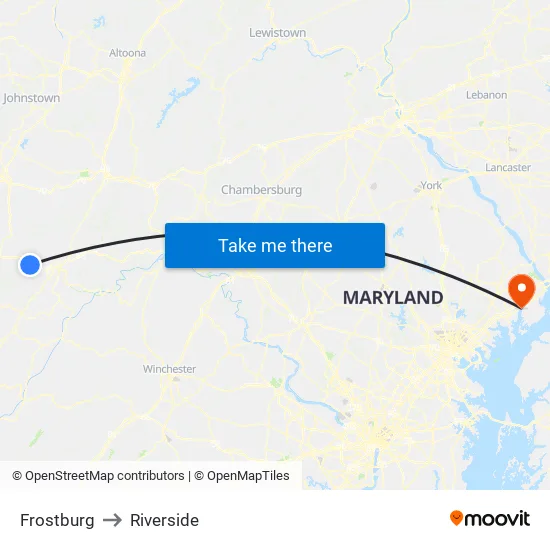 Frostburg to Riverside map