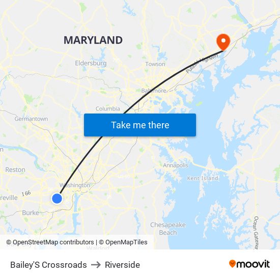 Bailey'S Crossroads to Riverside map