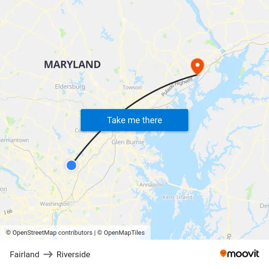 Fairland to Riverside map