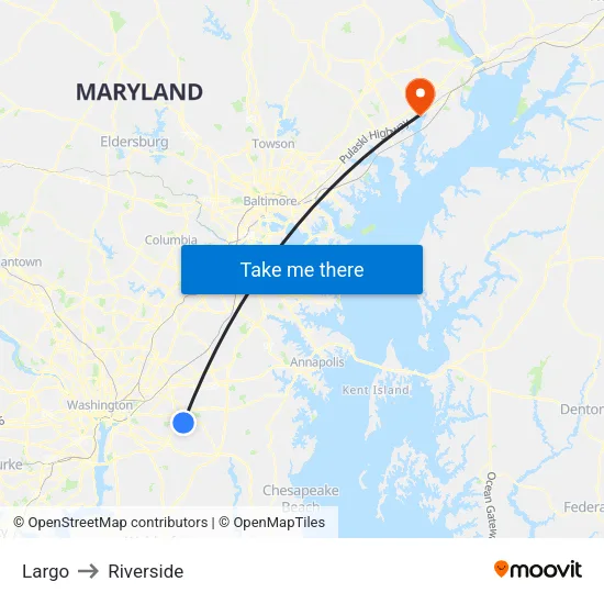 Largo to Riverside map