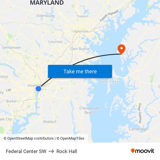 Federal Center SW to Rock Hall map