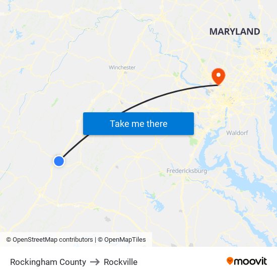 Rockingham County to Rockville map