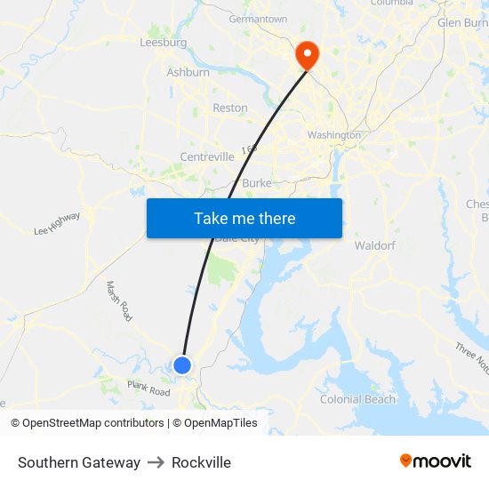 Southern Gateway to Rockville map