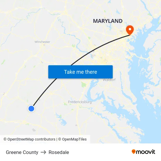 Greene County to Rosedale map