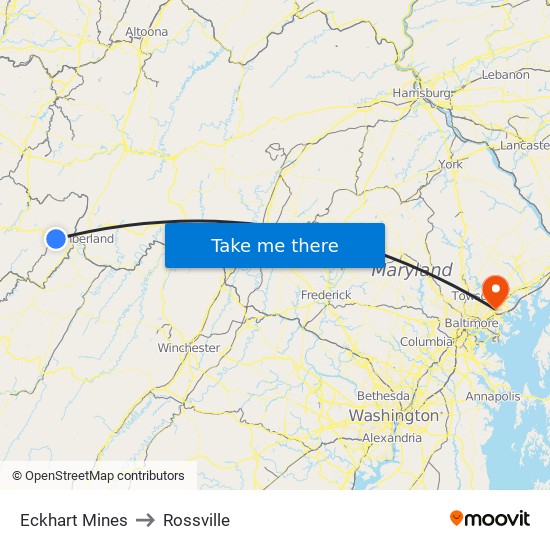 Eckhart Mines to Rossville map