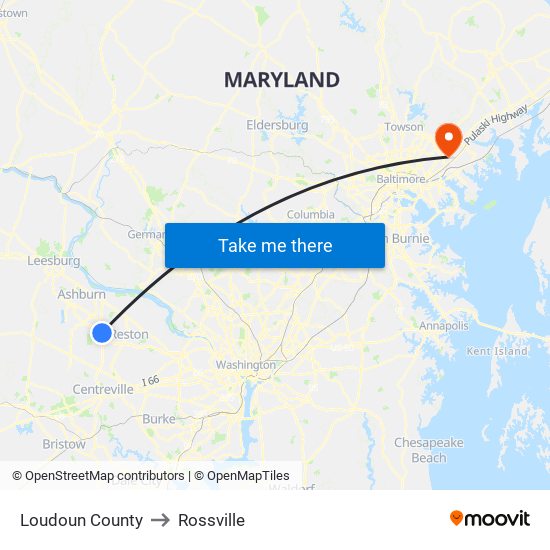 Loudoun County to Rossville map