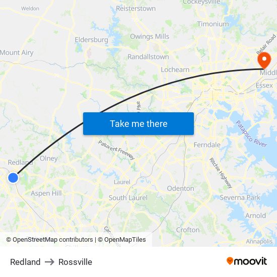 Redland to Rossville map