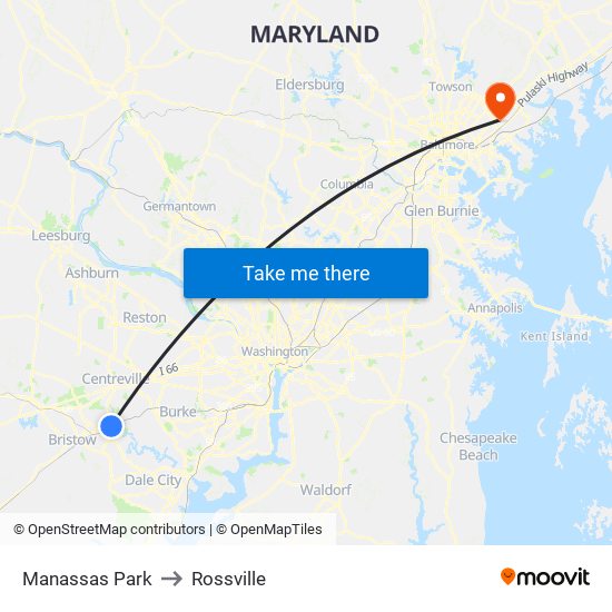 Manassas Park to Rossville map