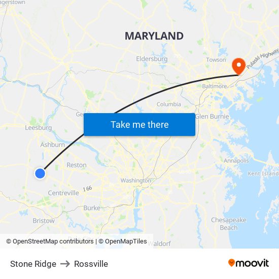 Stone Ridge to Rossville map