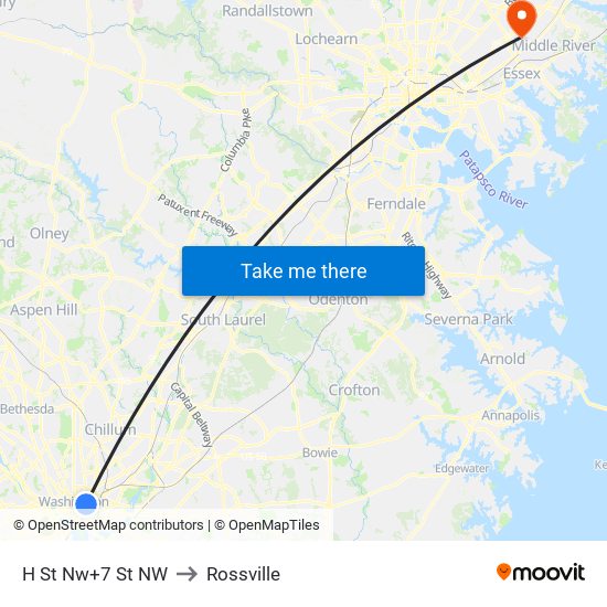 H St Nw+7 St NW to Rossville map