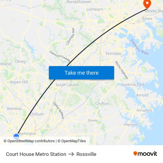 Court House Metro Station to Rossville map