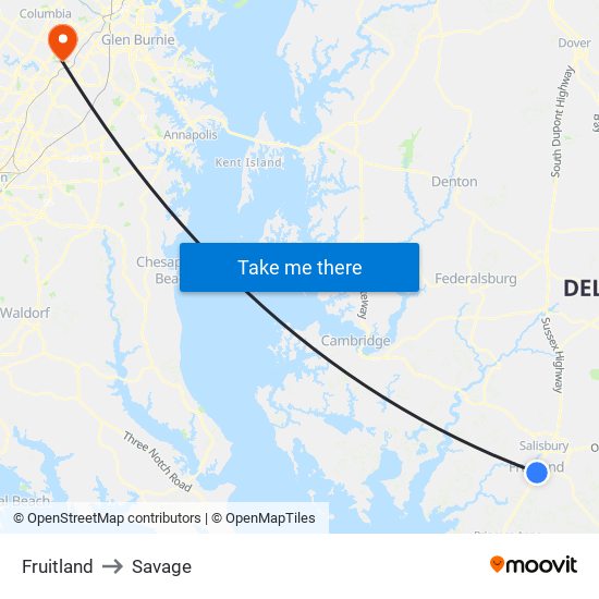 Fruitland to Savage map