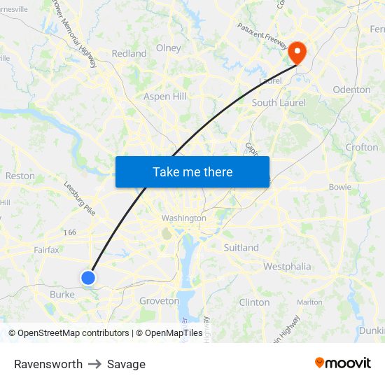 Ravensworth to Savage map