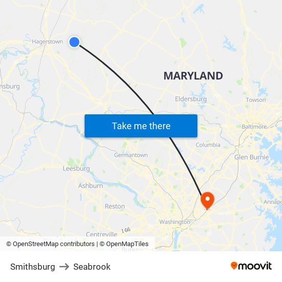 Smithsburg to Seabrook map