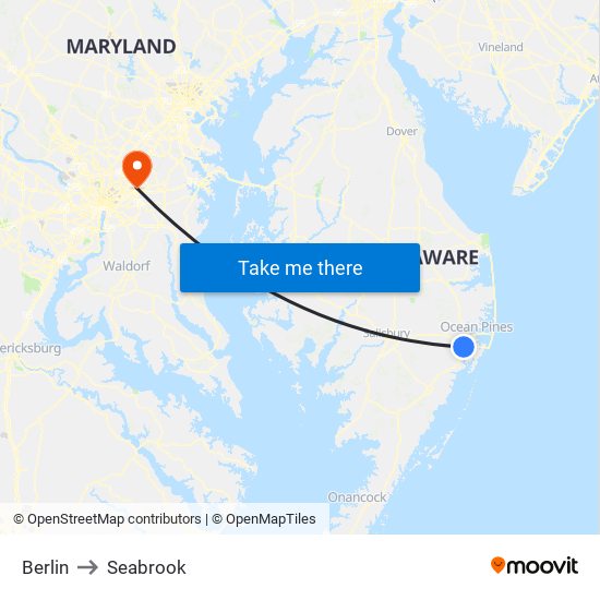 Berlin to Seabrook map