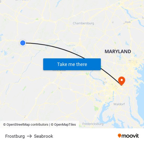 Frostburg to Seabrook map