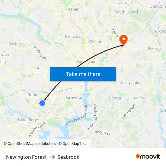 Newington Forest to Seabrook map
