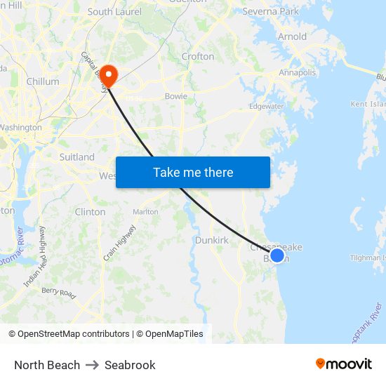 North Beach to Seabrook map