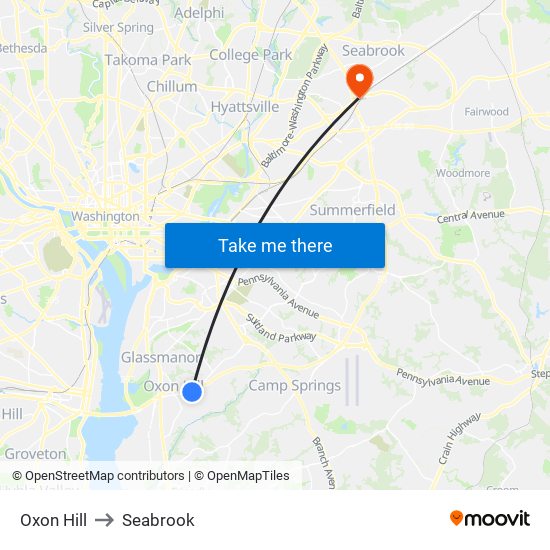 Oxon Hill to Seabrook map