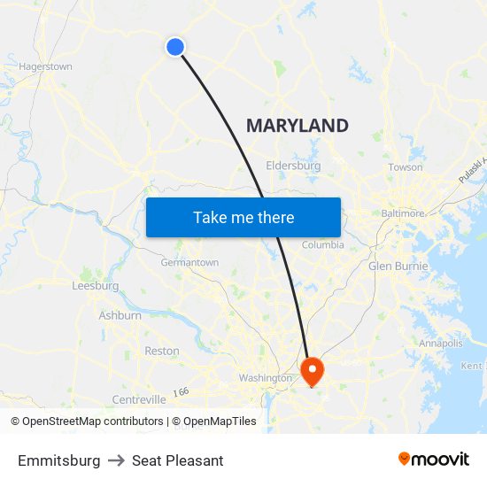 Emmitsburg to Seat Pleasant map