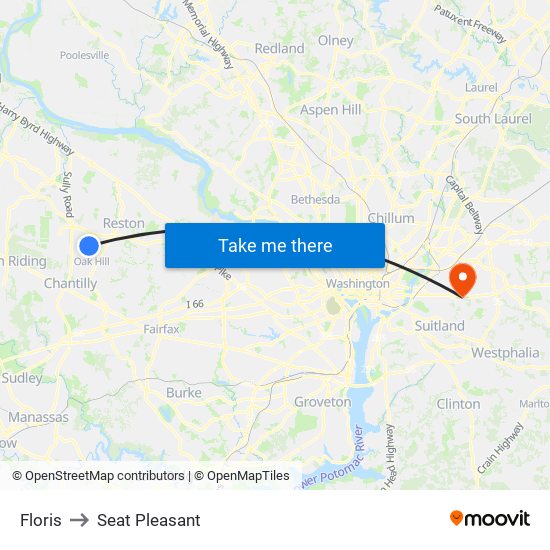 Floris to Seat Pleasant map