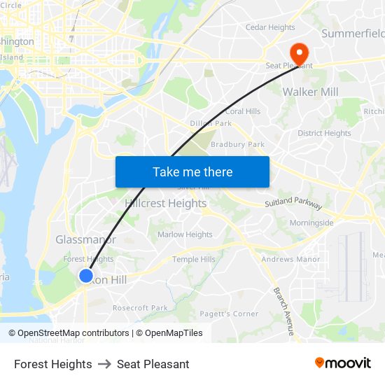 Forest Heights to Seat Pleasant map