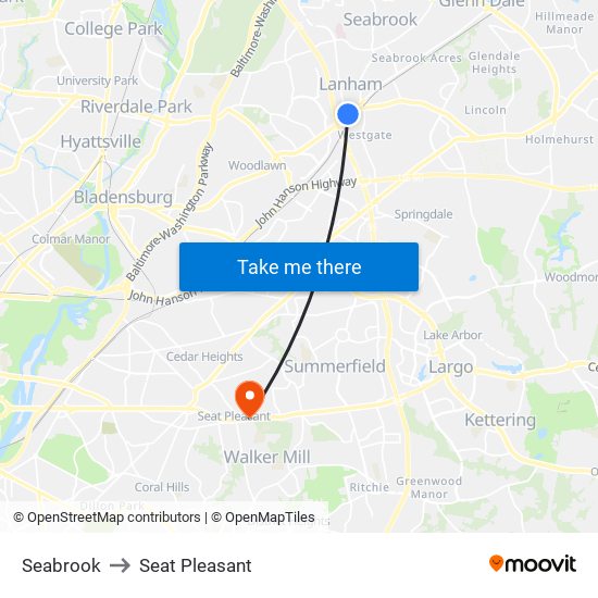 Seabrook to Seat Pleasant map