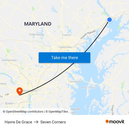 Havre De Grace to Seven Corners map